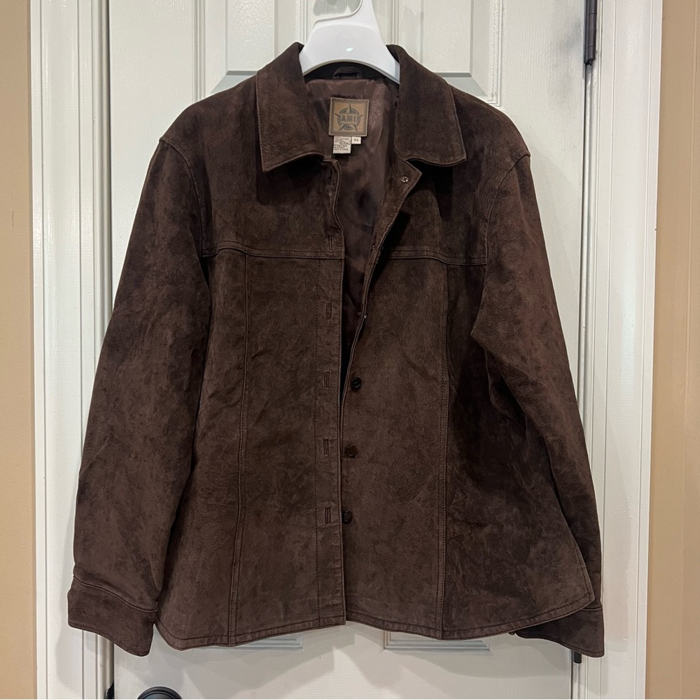 Ami Mens Brown Suede Jacket